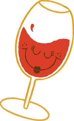 Whimsical Wine Glass Lifting Spirits Concept on Transparent Background