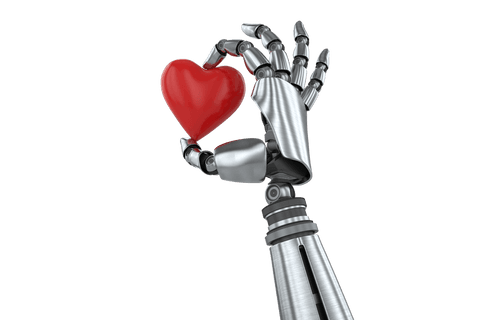 Transparent Robotic Hand Holding Heart Symbol of Modern Love - Download Free Stock Videos Pikwizard.com