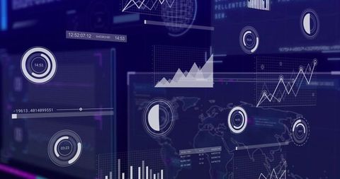 Futuristic Digital Dashboard with Streaming Analytics Interface