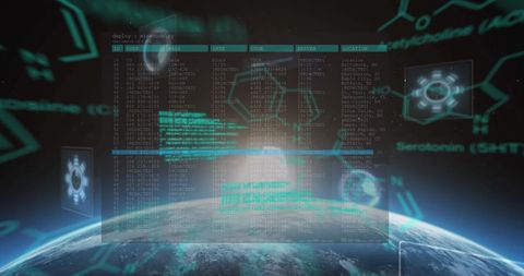 Futuristic Digital Data Processing over Planet Earth - Download Free Stock Images Pikwizard.com