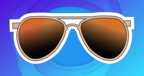Stylish aviator sunglasses over vibrant gradient background