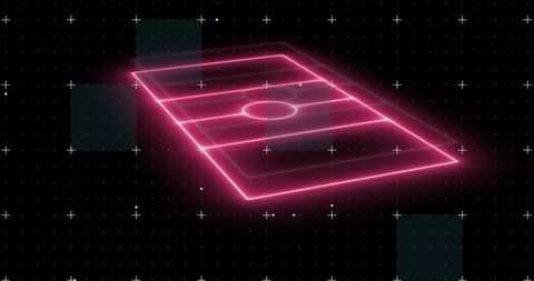 Neon 3D Soccer Field on Digital Interface Grid - Download Free Stock Images Pikwizard.com