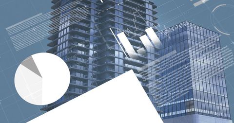 Modern Architecture with Data Visualization Overlays - Download Free Stock Images Pikwizard.com