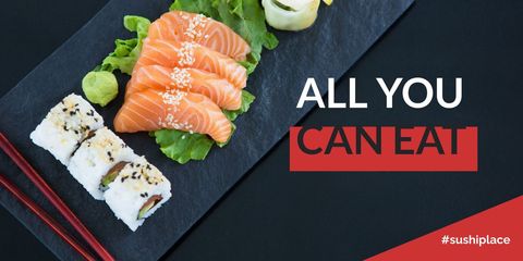 sushi buffet promotion with mouth-watering sushi and sashimi - Download Free Stock Templates Pikwizard.com