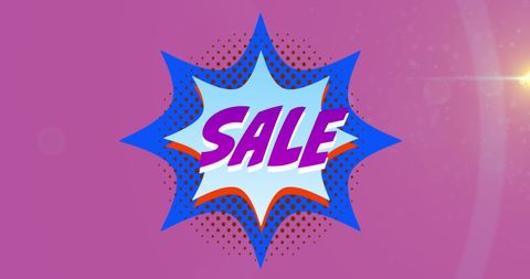 Retro Style Sale Banner with Pop Art Starburst - Download Free Stock Images Pikwizard.com