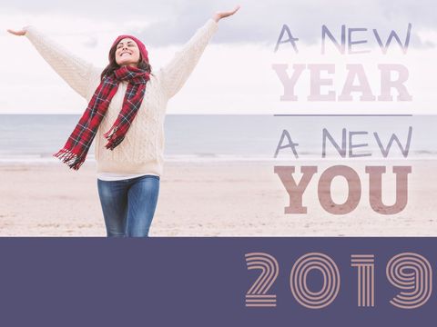 Joyful New Year Outdoors Personality Beach Concept