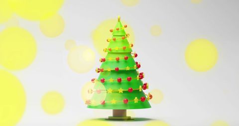 Festive Fun: Colorful Christmas Tree with Light Bokeh