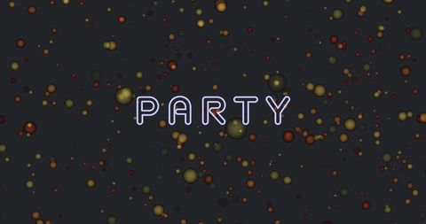 Neon Party Text with Vibrant Dots on Black Background - Download Free Stock Images Pikwizard.com