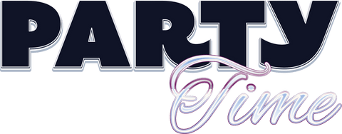 Stylish Party Time Text Banner on Transparent Background