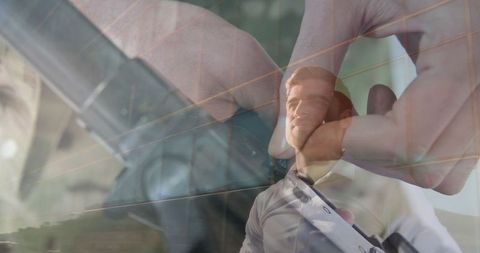 Technology and Businessman Digital Double Exposure