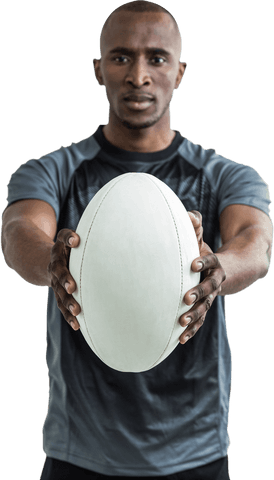 confident male athlete holding rugby ball on transparent background - Download Free Stock Videos Pikwizard.com