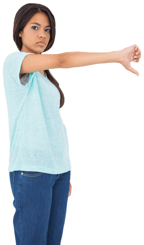 transparent woman giving thumbs down sign of disapproval - Download Free Stock Videos Pikwizard.com