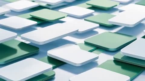 Abstract Floating Green and White Panels