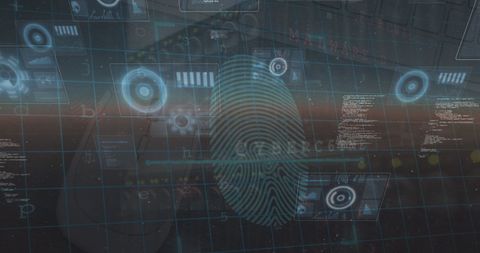 Digital Fingerprint Security Interface with Data Connections - Download Free Stock Images Pikwizard.com