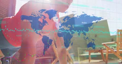 Athlete Push-Up with Data Vis Overlay for Fitness Insights