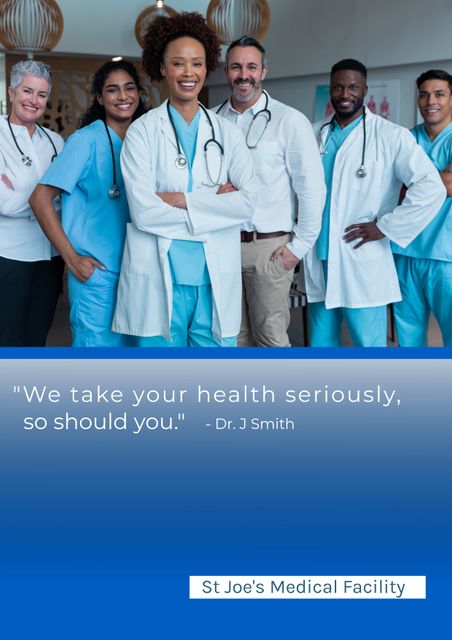 Diverse Medical Team at St Joe's Medical Facility Smiling Confidently - Download Free Stock Templates Pikwizard.com