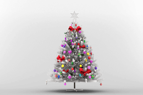 Colorful Ornamented White Christmas Tree on Transparent Background - Download Free Stock Videos Pikwizard.com