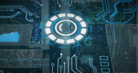 Futuristic Digital Interface with Analyzing Technology Overlay - Download Free Stock Images Pikwizard.com