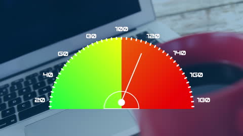 Data Processing Speed Visualization on Laptop Screen