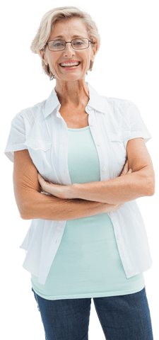 transparent cheerful mature woman standing confidently - Download Free Stock Videos Pikwizard.com