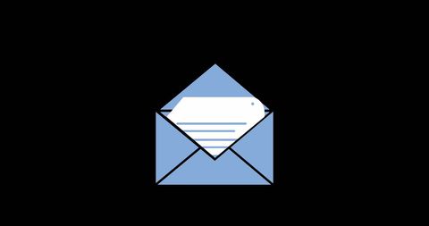 Open Blue Envelope with Note on Black Background - Download Free Stock Images Pikwizard.com