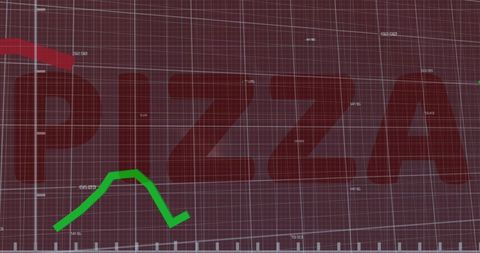 Pizza business analytics infographic with trend graph