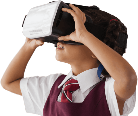 Transparent School Girl Using Virtual Reality Headset - Download Free Stock Videos Pikwizard.com