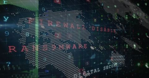 Ransomware Alert Spreading Across Digital World Map Interface - Download Free Stock Images Pikwizard.com
