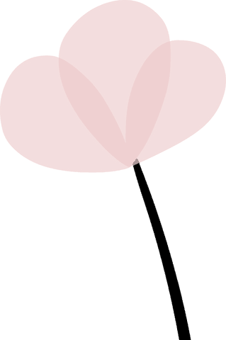 Stylized Transparent Pink Flower Illustration with Minimalist Design