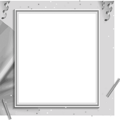 Elegant Silver Frame with Ribbons and Stars on Transparent Background - Download Free Stock Videos Pikwizard.com