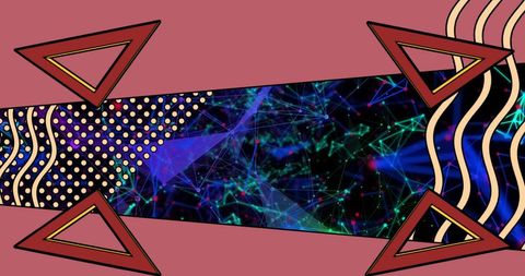 Abstract geometric shapes and neural network lines