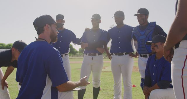 Baseball Coach Giving Team Speech on Field - Download Free Stock Images Pikwizard.com