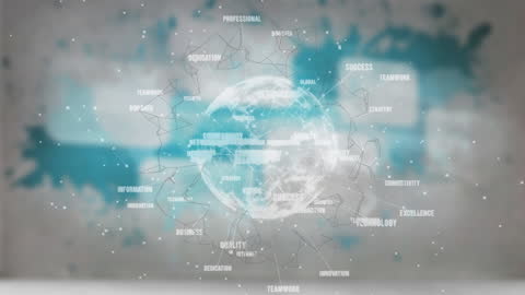 Digital Data Processing and Global Connection Concept