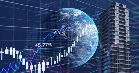 Global Finance with Earth and Modern Building Background - Download Free Stock Images Pikwizard.com