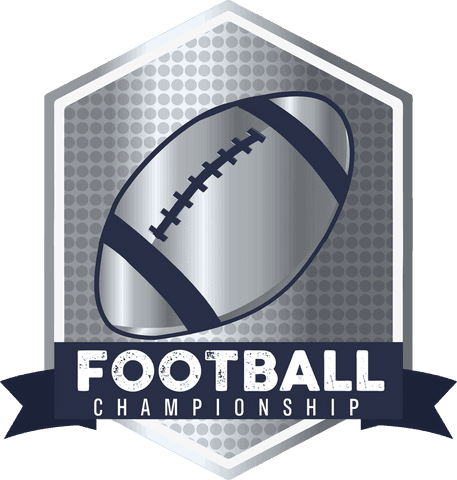 American football emblem on transparent background for championship