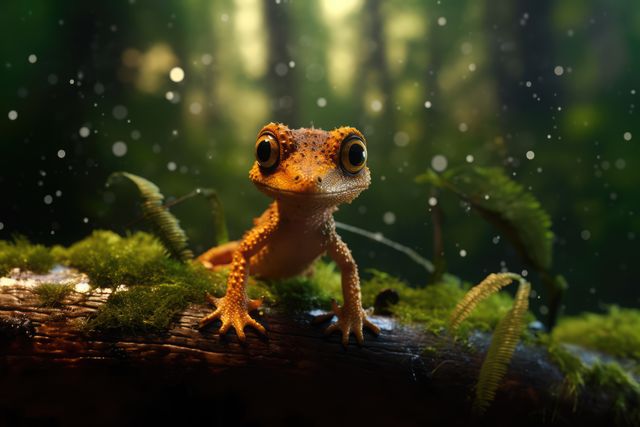 Close up of cute gecko on branch in nature, created using generative ai technology - Download Free Stock Photos Pikwizard.com