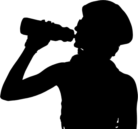 silhouette of female cyclist drinking water on transparent background - Download Free Stock Videos Pikwizard.com