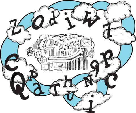 Creative Business Icons and Letters on Transparent Background