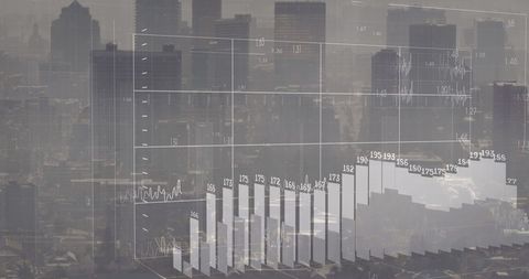 Digital Finance Interface Overlaid on Modern Cityscape - Download Free Stock Images Pikwizard.com