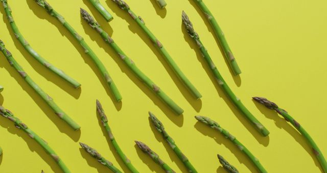 Green Asparagus Pattern on Yellow Background - Download Free Stock Images Pikwizard.com