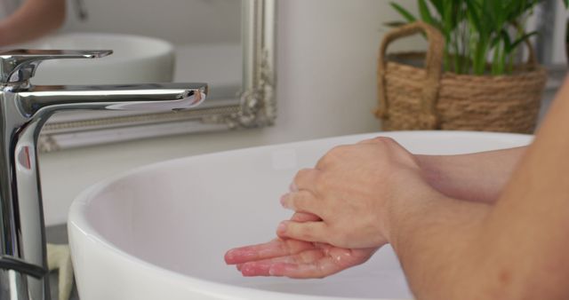 Close-Up of Biracial Woman Washing Hands in Bathroom for Beauty and Health Concept - Download Free Stock Images Pikwizard.com