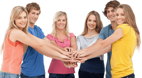 diverse group of friends join hands in transparent setting for unity - Download Free Stock Videos Pikwizard.com