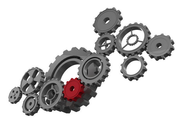 Transparent Gear Cogs Vector with Red Highlight for Industrial Workflow - Download Free Stock Videos Pikwizard.com