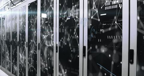 Futuristic Network Connections in Modern Server Room - Download Free Stock Images Pikwizard.com