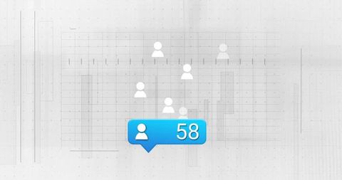 Digital user notification icon with minimalistic data background