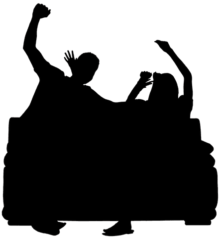 Celebratory Silhouette of People Partying Decor Transparent Vector