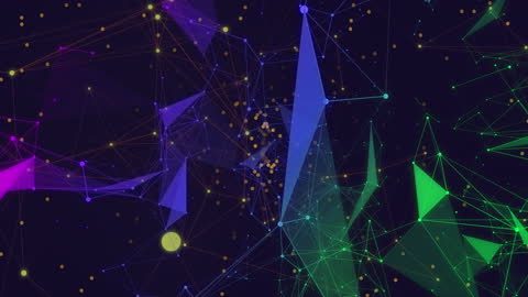 Dynamic Neon Geometric Connections with Digital Network Effect