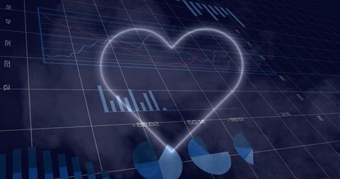 Digital Analytics Heart Interface Reflecting Business Growth