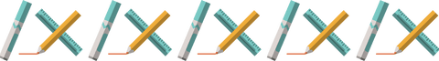 Seamless Transparent PNG of Pencils and Rulers Pattern
