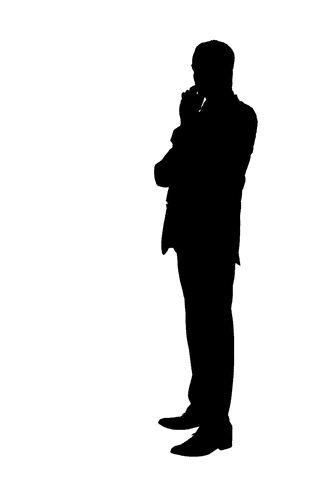 Transparent Silhouette of Thoughtful Businessman Standing - Download Free Stock Videos Pikwizard.com